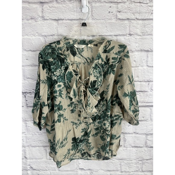 Denim & Supply Ralph Lauren Tops - Denim & Supply Ralph Lauren Boho Peasant Lightweight Floral Ruffle Tie Top Med